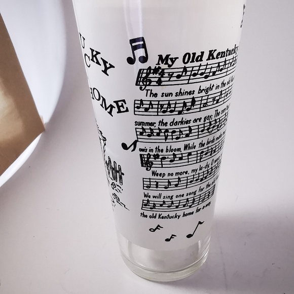Vintage My Old Kentucky Home Drinking Glass with Sheet Music - Picture 5 of 15